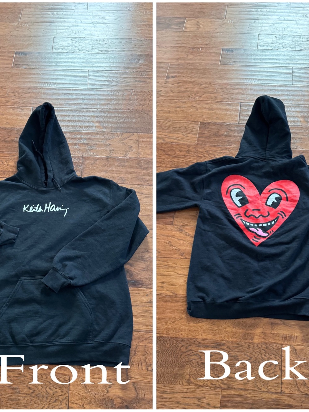 Keith Harding Black Red Heart Face Hoodie